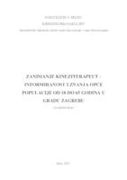 prikaz prve stranice dokumenta Zanimanje kineziterapeut - informiranost i znanja opće populacije od 18 do 65 godina u gradu Zagrebu