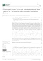 prikaz prve stranice dokumenta Reliability and validity of the Four Station Fundamental Motor Test (4-SFMT) for assessing motor competence in preschool children