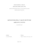 prikaz prve stranice dokumenta Kineziterapija nakon rupture Ahilove tetive