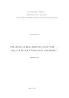 prikaz prve stranice dokumenta Prevencija i rehabilitacija rupture Ahilove tetive u nogometu i rukometu