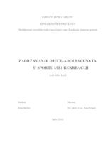 prikaz prve stranice dokumenta Zadržavanje djece-adolescenata u sportu i/ili rekreaciji