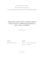 prikaz prve stranice dokumenta Tjelesni aktivitet, sedentarno ponašanje i odmor kod djece od 2. do 4. godine