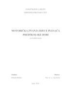 prikaz prve stranice dokumenta Motorička znanja djece plesača predškolske dobi