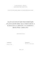 prikaz prve stranice dokumenta Razvoj osnovnih motoričkih znanja kod dječaka i djevojčica karataša u odnosu na njihovu biološku zrelost