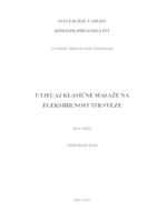 prikaz prve stranice dokumenta Utjecaj klasične masaže na fleksibilnost ITB sveze