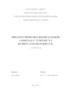 prikaz prve stranice dokumenta Pregled sportsko rekreacijskih sadržaja u turizmu na dubrovačkom području