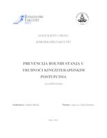 prikaz prve stranice dokumenta Prevencija bolnih stanja u trudnoći kineziterapijskim postupcima