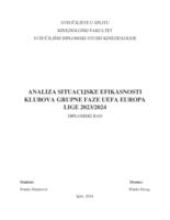 prikaz prve stranice dokumenta Analiza situacijske efikasnosti klubova grupne faze UEFA Europa lige 2023/2024