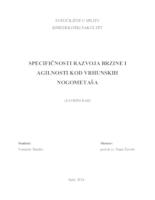 prikaz prve stranice dokumenta Specifičnosti razvoja brzine i agilnosti kod vrhunskih nogometaša