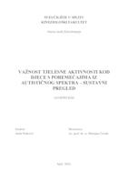 prikaz prve stranice dokumenta Važnost tjelesne aktivnosti kod djece s poremećajima iz autističnog spektra – sustavni pregled