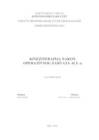 prikaz prve stranice dokumenta Kineziterapija nakon operativnog zahvata ACL-a