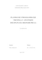 prikaz prve stranice dokumenta Planiranje i programiranje treninga u atletskim disciplinama srednjih pruga