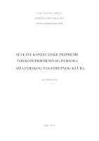 prikaz prve stranice dokumenta Sustavi kondicijske pripreme tijekom pripremnog perioda amaterskog nogometnog kluba