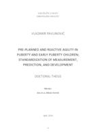 prikaz prve stranice dokumenta Pre-planned and Reactive Agility in Puberty and Early Puberty Children; Standardization of Measurement, Prediction, and Development