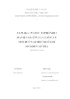 prikaz prve stranice dokumenta Razlika između uspješnih i manje uspješnih judašica u specifičnim motoričkim sposobnostima