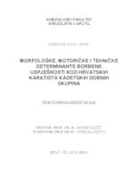 prikaz prve stranice dokumenta Morfološke, motoričke i tehničke determinante borbene uspješnosti kod hrvatskih karatista kadetskih dobnih skupina