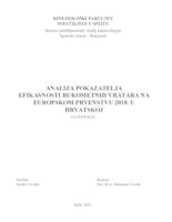 prikaz prve stranice dokumenta Analiza pokazatelja efikasnosti rukometnih vratara na Europskom prvenstvu 2018. u Hrvatskoj
