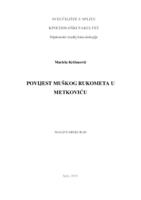 prikaz prve stranice dokumenta Povijest muškog rukometa u Metkoviću