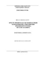 prikaz prve stranice dokumenta Spolne diferencijacije morfoloških karakteristika i motoričkih sposobnosti učenika od 11 do 14 godina