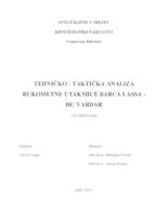 prikaz prve stranice dokumenta Tehničko-taktička analiza rukometne utakmice Barca Lassa-HC Vardar