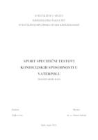 prikaz prve stranice dokumenta Sport specifični testovi kondicijskih sposobnosti u vaterpolu