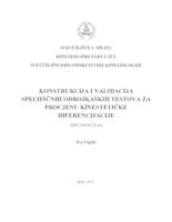 prikaz prve stranice dokumenta Konstrukcija i validacija specifičnih odbojkaških testova za procjenu kinestetičke diferencijacije